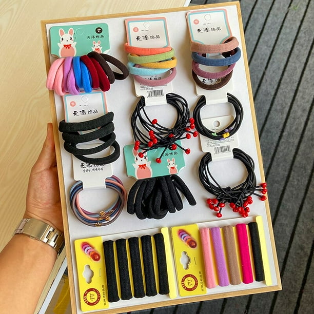 Girls Multicolor Elastic Hair Ring Hair Woven Rubber Band Ponytail Tie Headwear
